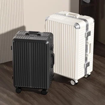 KF104715 Wide Pole Travel Suitcase on Wheels USB 20 Inch Carry on Luggage