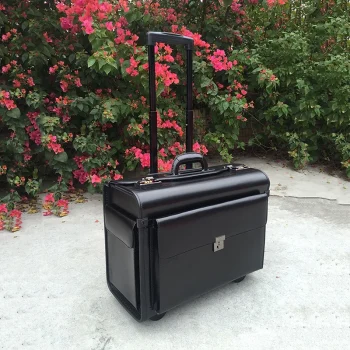 K2816 Captain Pilot Trolley Luggage Genuine Leather Flight Suitcase