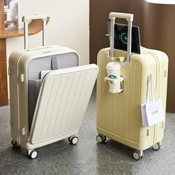 K2888 Multi Functional Front Opening Luggage Compartment Charging Port Trolley Box