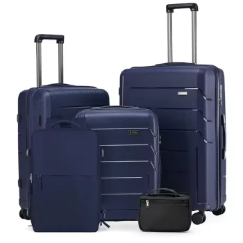 Travel Luggage Suitcase Set - Hybrid Hard Shell Set of Trolley Suitcases