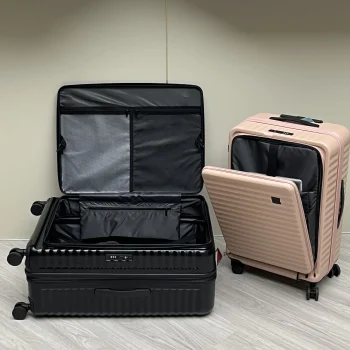 K3009 Front Opening PC Boarding Case Scalable Trolley Case Travel Bag Rolling Luggage