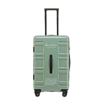 KF67845 Wide Pole Travel Suitcase on Wheels USB 20 Inch Carry on Luggage