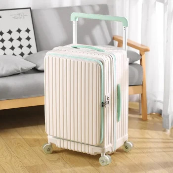 K2683 Cabin suitcase a pure PC travel suitcase opening luggage