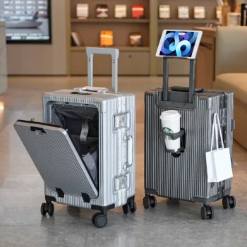 K2995 Front Opening Large Capacity Suitcase Aluminum Frame ABS+PC Trolley Case