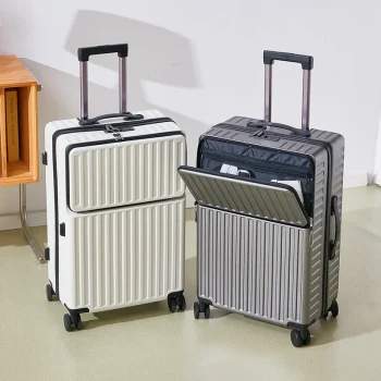 K2700 Compact Unisex Business Suitcase Lightweight with Front Open Spinner Wheel