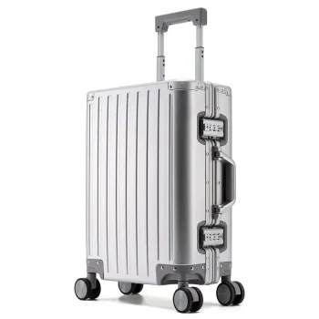 K2833 Aluminum-magnesium Suitcase Travel Rolling Luggage Metal Alloy Trolley Case