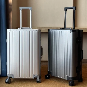 K2817 Fashion All aluminum Luggage Men's and women's 24 "100% Aluminum carry on pull bar Suitcase