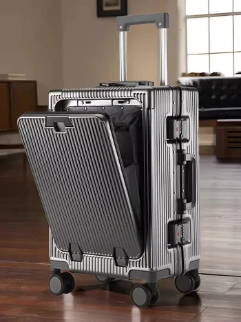 K2824 Front Opening Cabin Suitcase Trolley Case Buckle Lid 20/24/26 inch Large Capacity Luggage