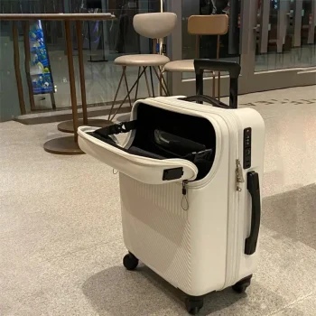K2885 Front open suitcase expandable female luggage small 20 "boarding light pull rod leather case