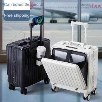 K2969 Boarding Box Front Opening Rolling Luggage Computer Laptop Layer Mini Travel Bag