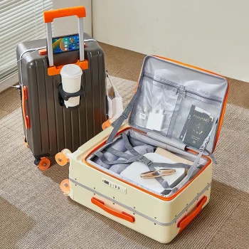 K2994 Suitcase for Flight 20inch Colour Blocking Aluminium Frame Trolley Case