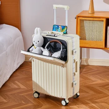 K2675 Multifunctional Front Open Luggage New Large Capacity Suitcase