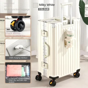 K2725 Multifunctional Suitcase Female Male Rolling Luggage 20 inch Carry -on Cabin Suitcase
