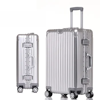 K2783 Suitcase 100% Aluminum Luggage Metal Trolley Suitcase Travel Luggage