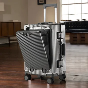 KF10301818 Suitcase with 20 handles can be used for travel and features a universal roller