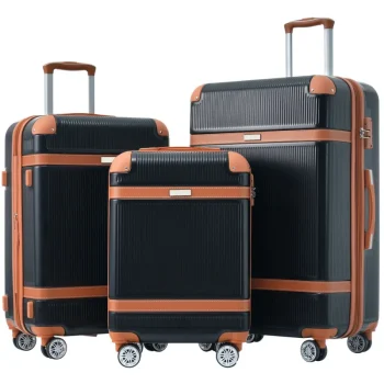 K2722 Hardshell Luggage Sets 3 Piece double spinner 8 wheels Suitcase