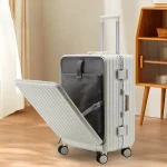 K2881 Travel Suitcase Rolling Luggage Zipper Aluminum Frame Boarding Trolley Case