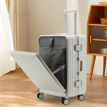 K2881 Travel Suitcase Rolling Luggage Zipper Aluminum Frame Boarding Trolley Case