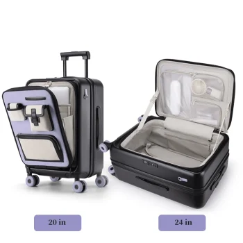 K2829 Stylish front-opening luggage, expandable urban trendy trolley case