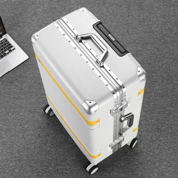 K2703 Aluminum frame luxury luggage universal wheel fashion luggage
