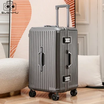 K2682 Suitcase Wide Handle Travel Suitcase Men 20 24 26 Carry-On Luggage