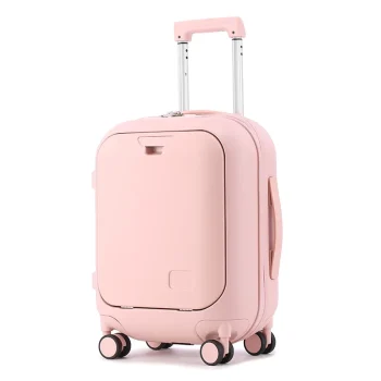 KF1333045 Wide Pole Travel Suitcase on Wheels USB 20 Inch Carry on Luggage