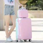 K2846 New girls cute pink Rolling Luggage Women Trolley Suitcase Spinner Wheels