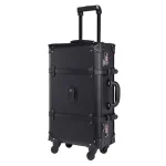 K3209 Retro Rolling Luggage Spinner Vintage Leather Suitcase on Wheel