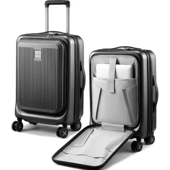 K3247 PC Hard Shell Suitcase with Front Pocket Expandable Luggage