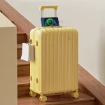 K3232 Luggage Travel Female Mute Universal Wheel with USB Folding Cup Holder Trolley Case