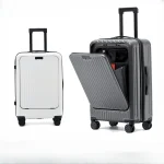 K3266 Multifunction Travel Suitcase on Wheels Zipper Closure Matte Scratch-Resistant