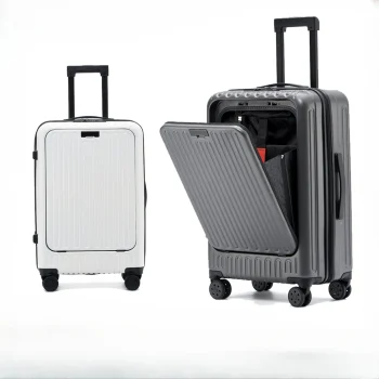K3266 Multifunction Travel Suitcase on Wheels Zipper Closure Matte Scratch-Resistant