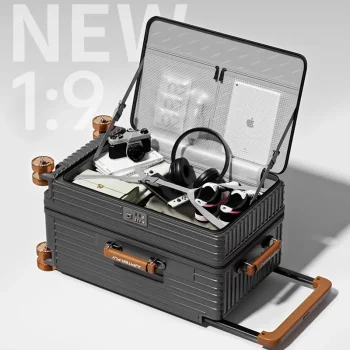 K3184 Wide Trolley Luggage Front Opening Multi-Functional Women 20-Inch Small Lightweight Boarding Box