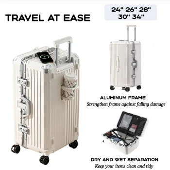 K3175 Luggage Sets Suitcase USB Charging Men Carry-On Boarding Travel