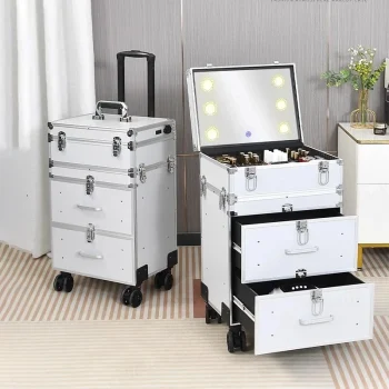 K3226 Suitcase Professional Manicure Large Rolling Luggage Storage Box