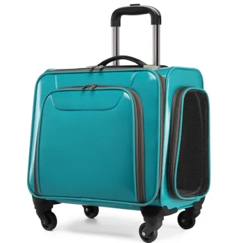 K3151 Trolley Case Cat Dog Travel Suitcase Bag Ventilated Breathable Mute Universal Wheel Handbag