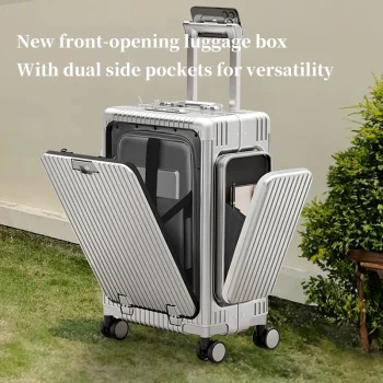 K3105 New-style three-opening multifunctional front-opening suitcase