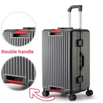 K3164 New Double Handles Suitcase Large Capacity Travel Rolling Luggage