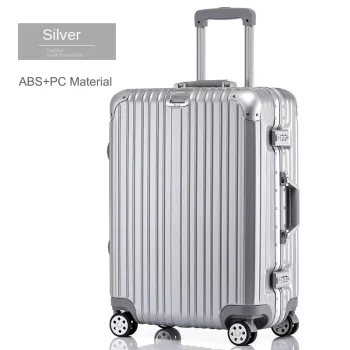 K3244 Travel Suitcase Aluminum Frame Trolley Luggage ABS and PC Material Carry-on Cabin Suitcase