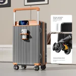 K3290 Suitcase Wide Handle Luggage USB Cup Holder Brake Wheel Suitcase