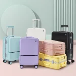 K3202 Front Opening Zipper Travel Suitcase Luggage on Mute Universal Wheel