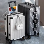 K3521 Aluminum Frame Trolley Case Password Box Thickened Suitcase on Wheels