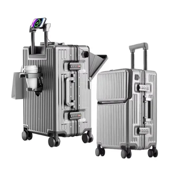 K3349 Luggage Large Capacity Multi-function Suitcase Aluminium Frame Trolley Case