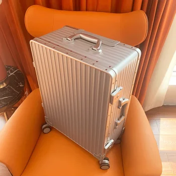 K3323 Aluminum travel rolling luggage new luxury fashion suitcase spinner carry on trolley case