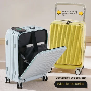 K3507 Travel Suitcase Luggage Laptop Boarding Case USB Charging Trolley Case