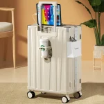 K3528 Multifunctional suitcase female rechargeable hanging bag pull rod luggage