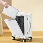 K3480 Wide Tie Rods Multifunction Trolley Luggage Bag Aluminum Frame Travel Suitcase