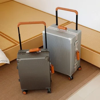 K3365 Wide trolley aluminum frame suitcase Womens boarding case20-inch new trolley case