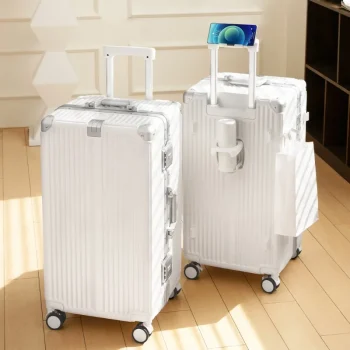 KF12242019 Travel luggage aluminum frame model strong durable pull rod travel suitcase