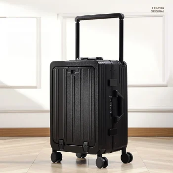 K3440 Travel Suitcase Front Opening Boarding Box Large Capacity Trolley Case